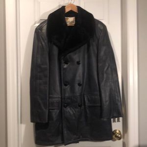 Men’s blue leather jacket